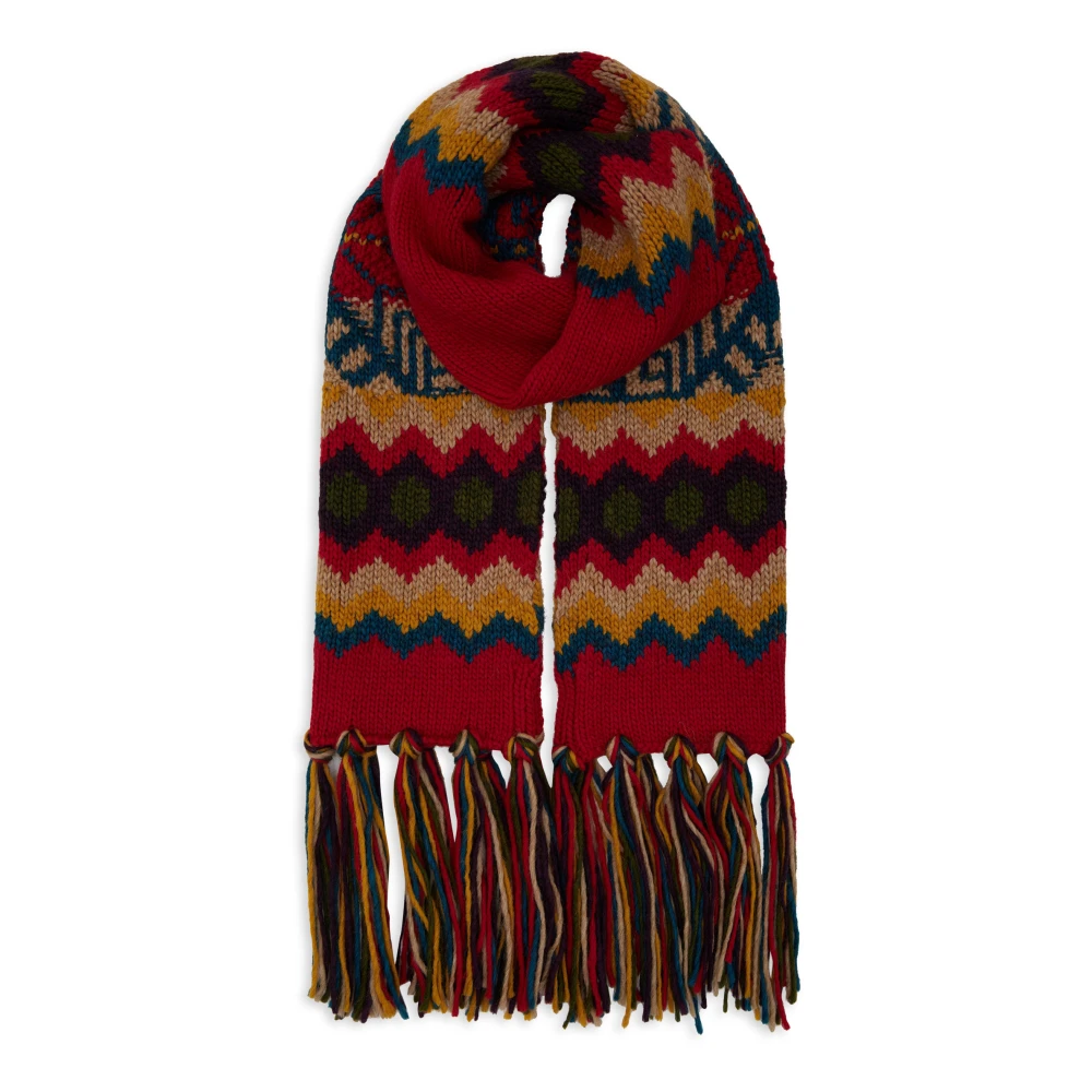 Gallo Unisex rode sjaal met decoratief kerstmotief Multicolor Unisex