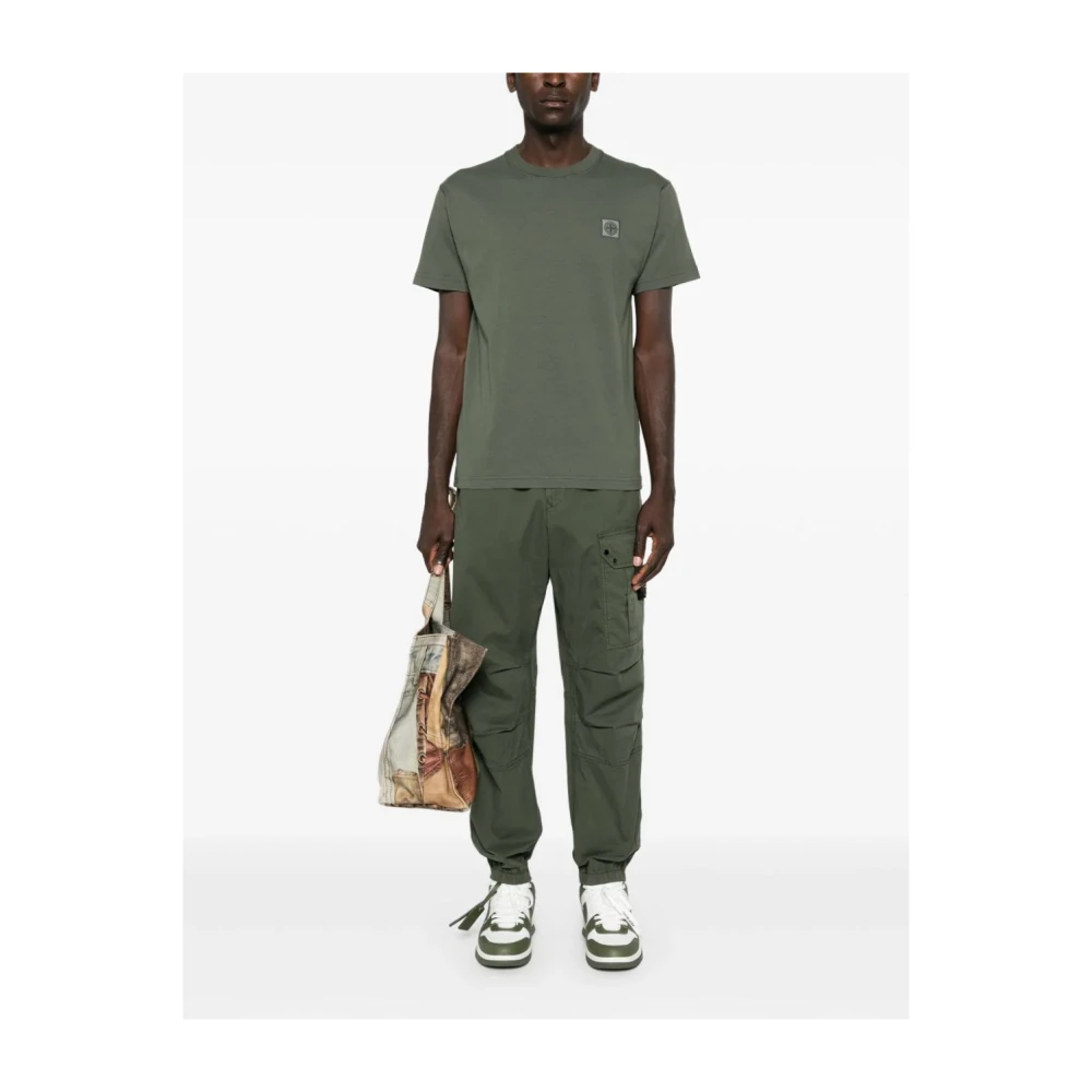 Stone Island Groene Cargo Broek Elastische Enkelboeien Green Heren