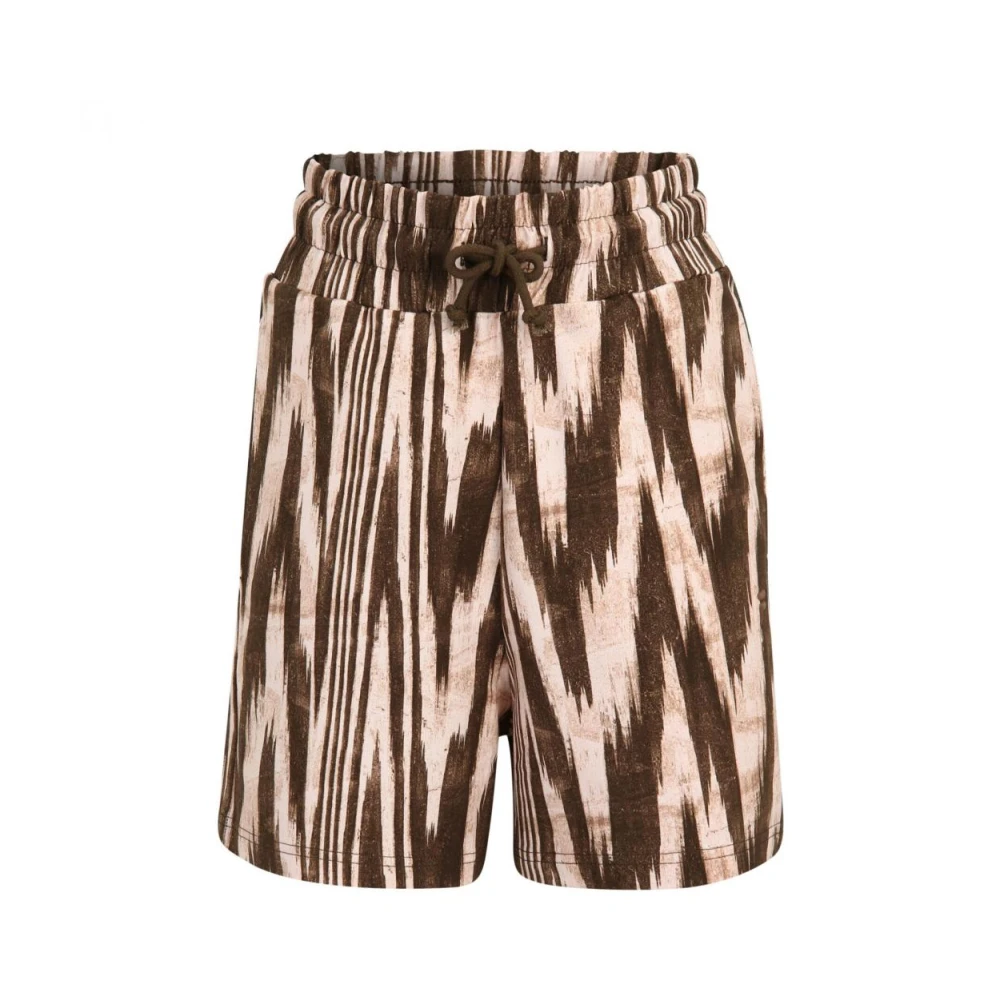Fila Hoge taille katoenen shorts Beige Dames