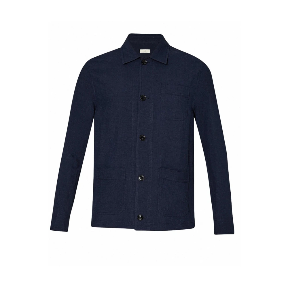 Liu Jo Blauw Linnen Jas Mannen Navy Blue Heren