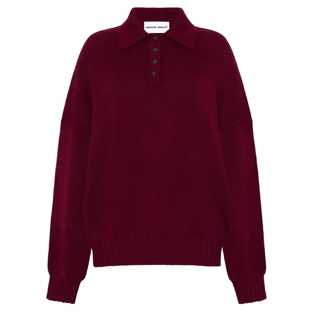 Emerson Renaldi Kasjmier Polo-Neck Sweater in Barolo Red Dames