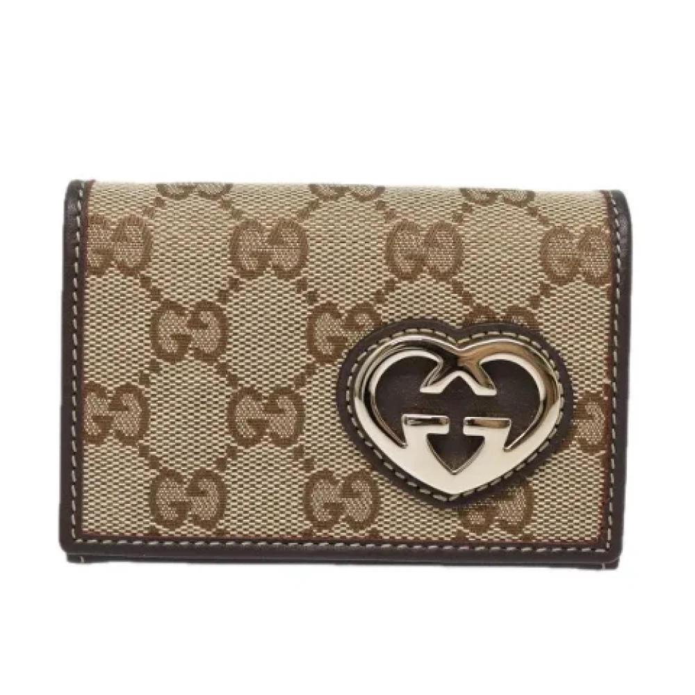 Gucci Vintage Pre-owned Canvas wallets Beige Dames