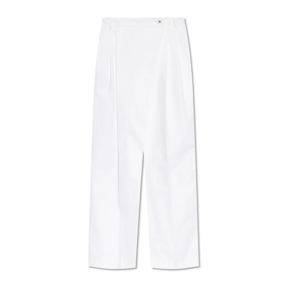 Dolce & Gabbana Hoge Taille Flared Broek in Optisch Wit White Dames