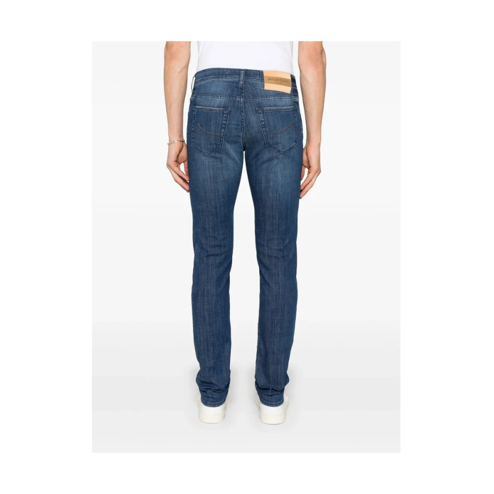 Jacob Cohën Indigo Blauwe Klassieke Vijf-Pocket Jeans Blue Heren