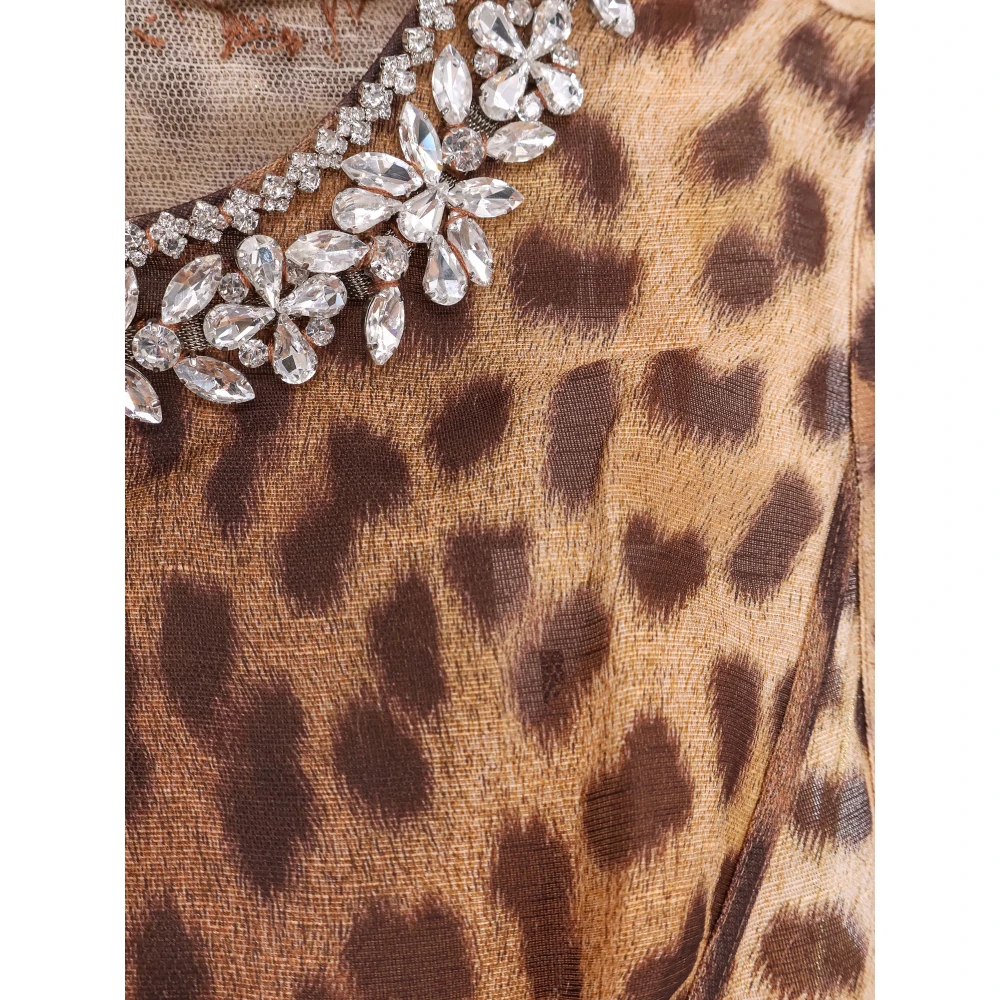 Zimmermann Animalier Linnen Zijden Mini Jurk Multicolor Dames