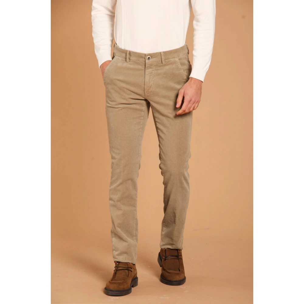 Mason's Slim Fit Fluwelen Chino Broek Green Heren