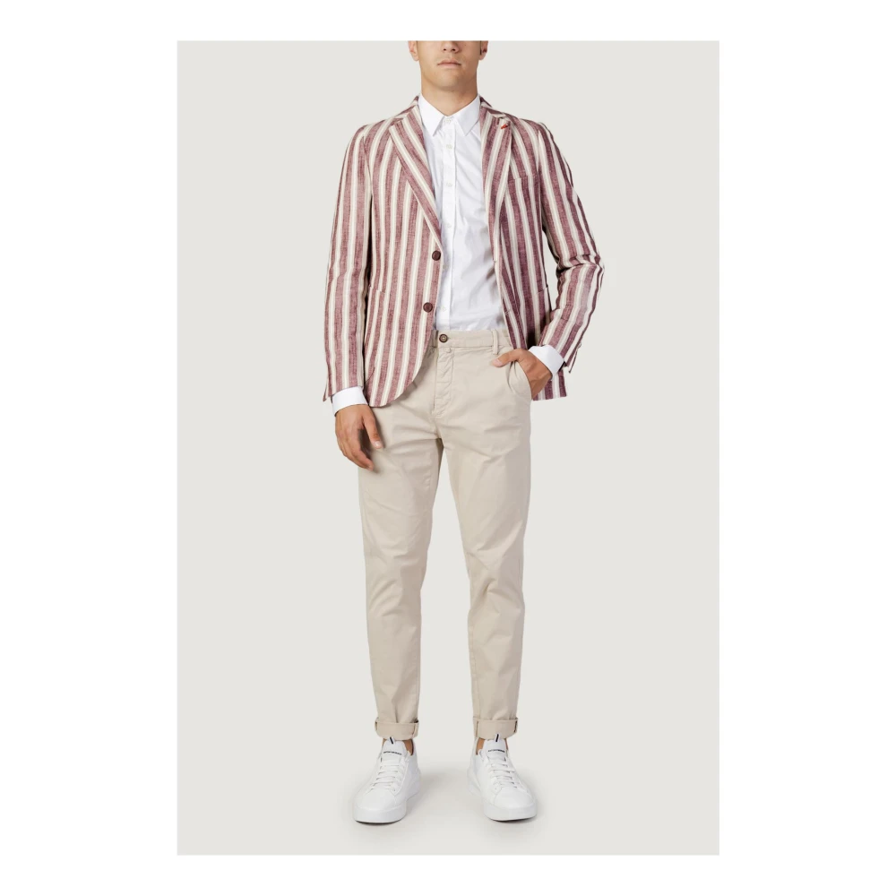 Mulish Gestreepte Bordeaux Knoop Blazer Lente Zomer Multicolor Heren