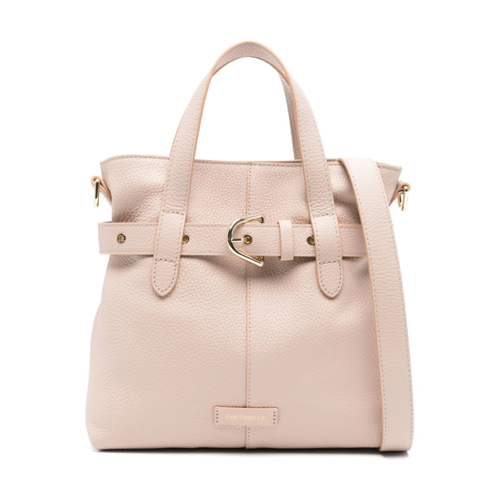 Coccinelle Roze Leren Tote Tas met Riem Pink Dames