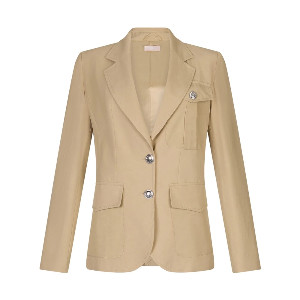 Liu Jo Vrouw Beige Cotton Blend Blazer