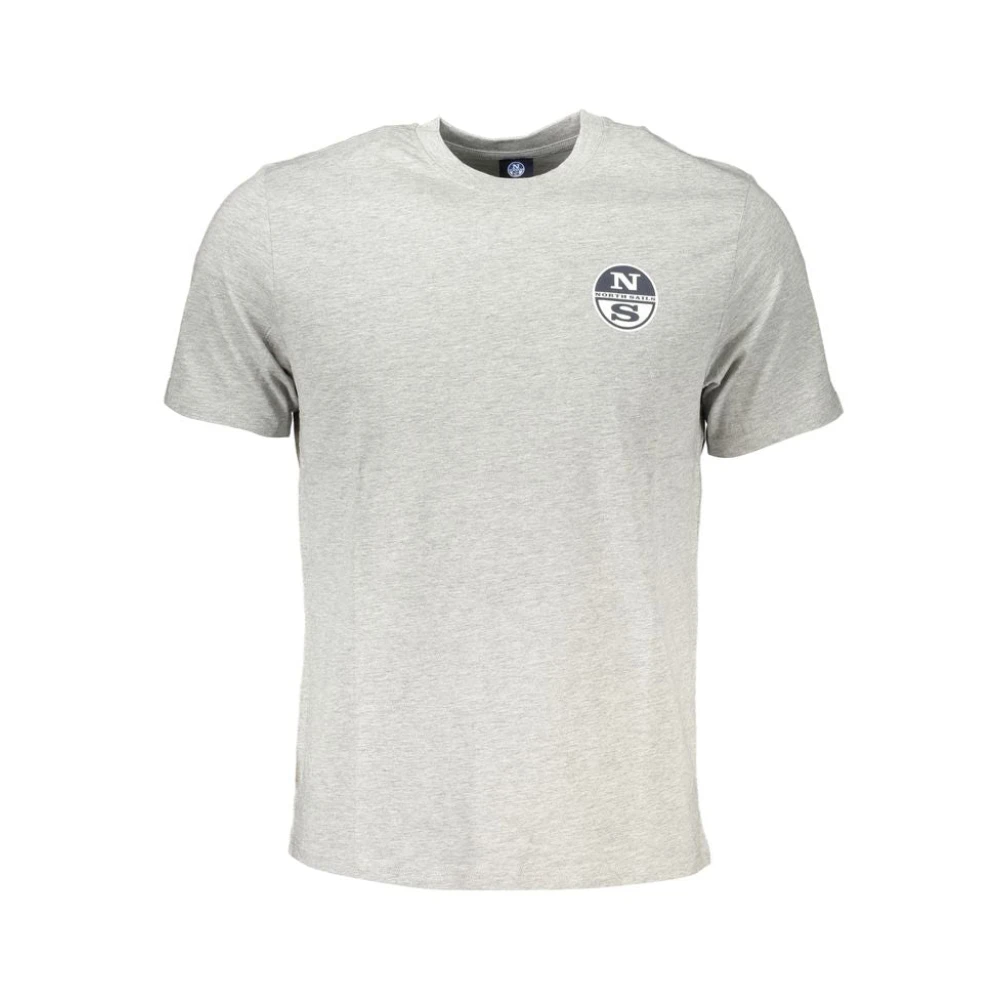 North Sails Men's Gray T-Shirts, M, Print Logo Cotton T-Shirt