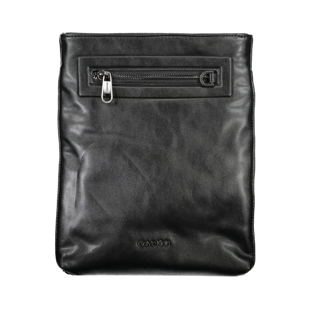 Calvin Klein Sleek Black Shoulder Bag With Contrast Details - Male - Cross Body Messenger - Black - One Size - Bags