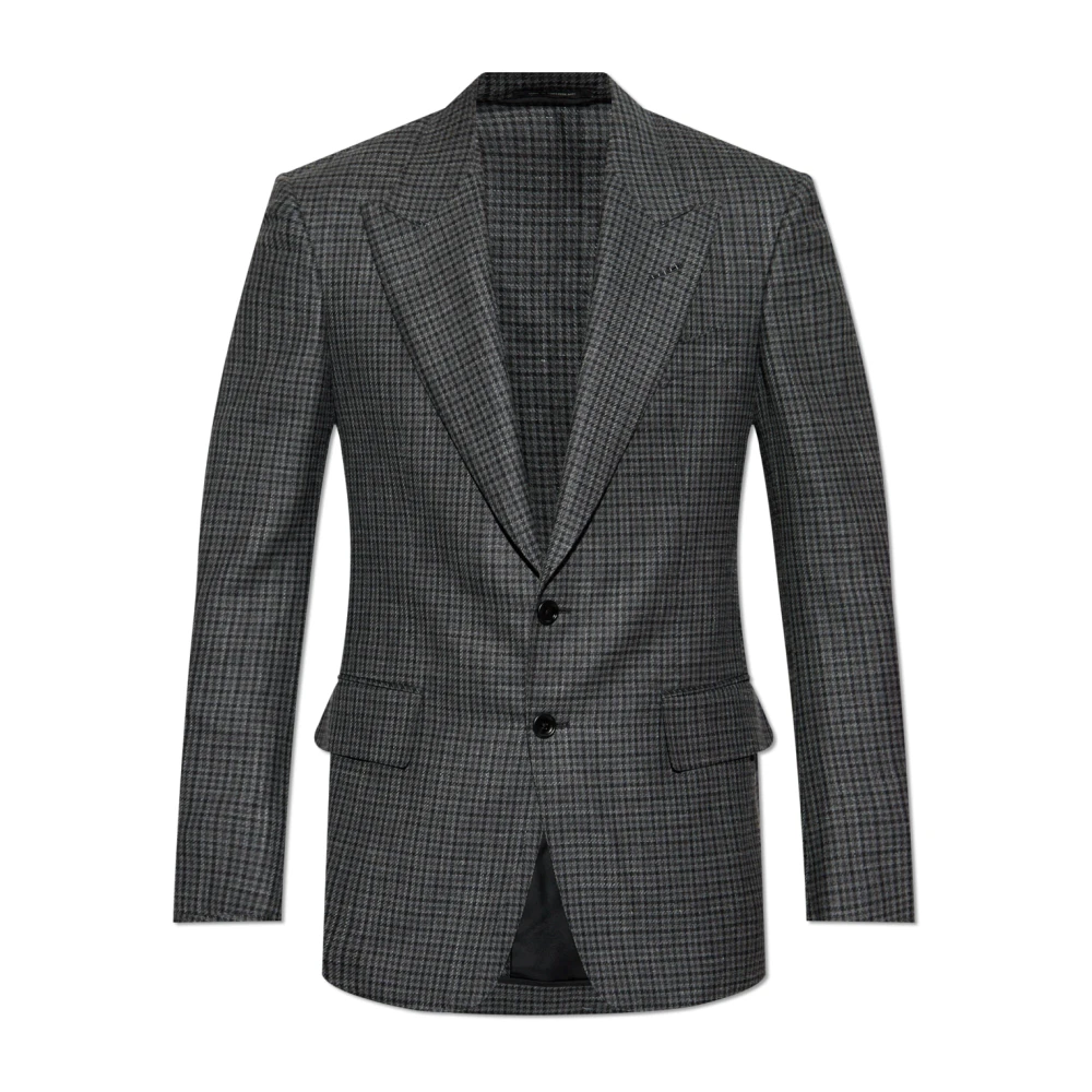 Tom Ford Houndstooth Blazer Gray Heren