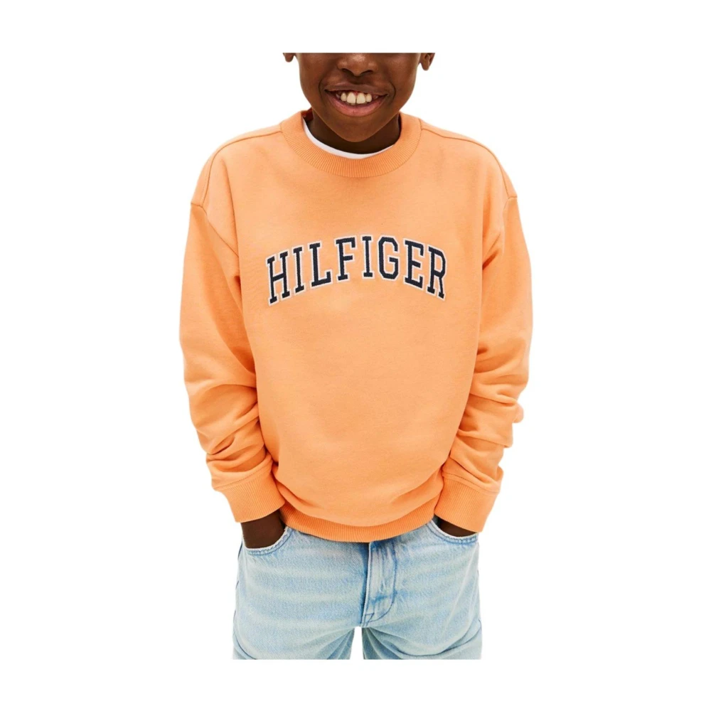 Tommy Hilfiger Boys Orange Kids Sweatshirts, 6 Y, Varsity Sweatshirt