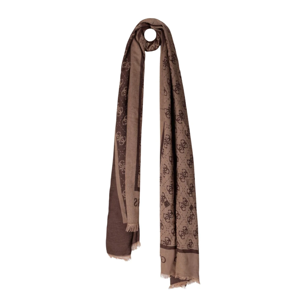 Guess Donna Marrone - Sciarpa Jacquard 70X180 - Accessories - One Size