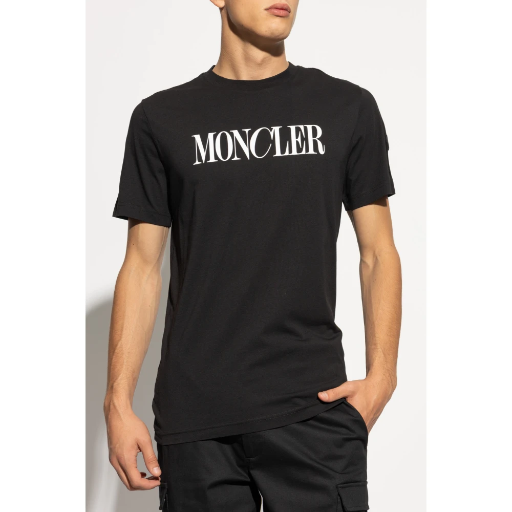Moncler T-shirt met logo Black Heren