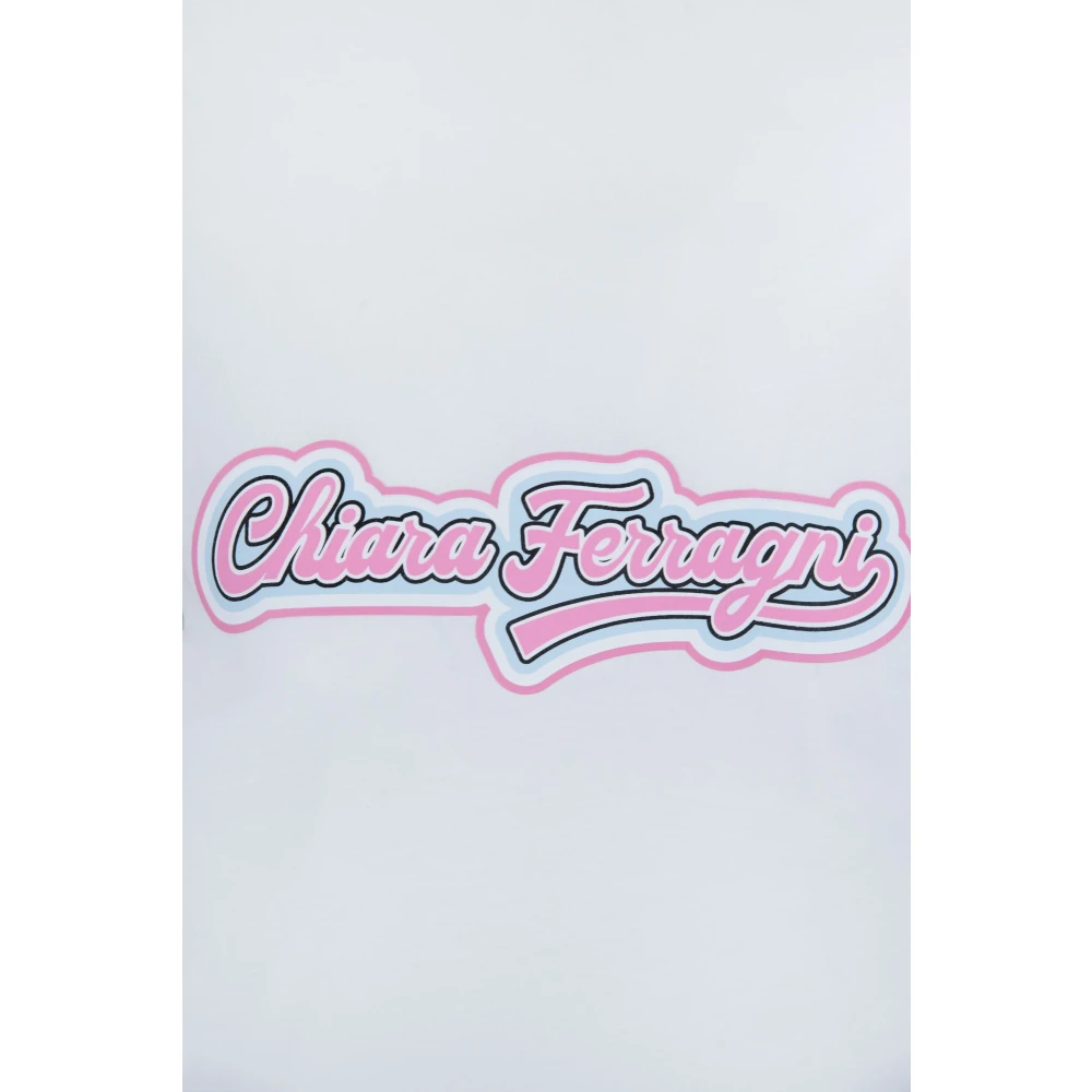 Chiara Ferragni Collection Kleurrijk Logo T-shirt in Katoen White Dames