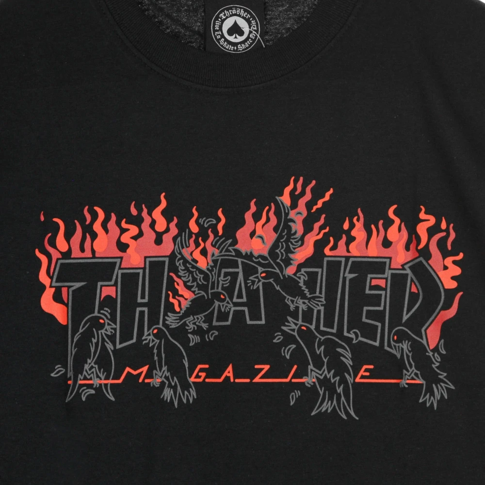 Thrasher Zwarte Heren T-shirt Korte Mouw Black Heren