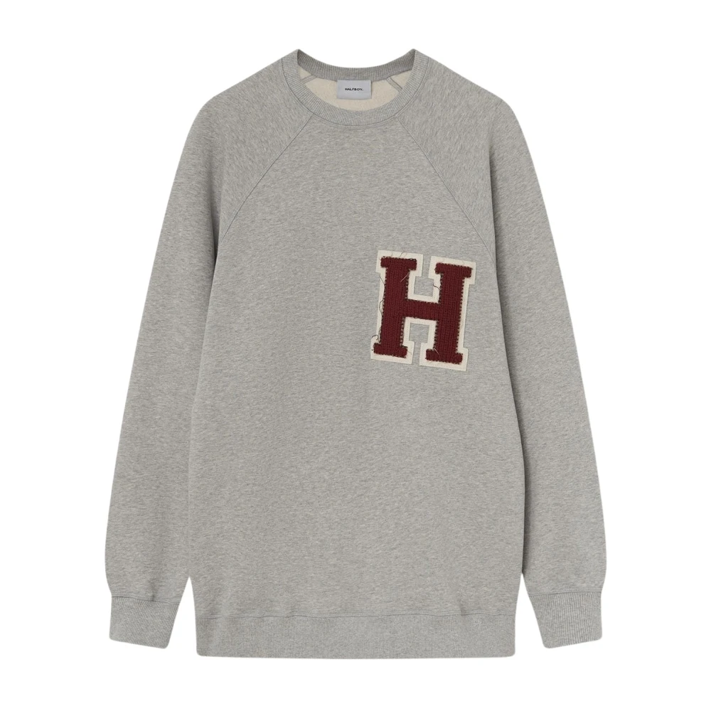 Halfboy Lichtgrijs Melange Hoodie Gray Dames