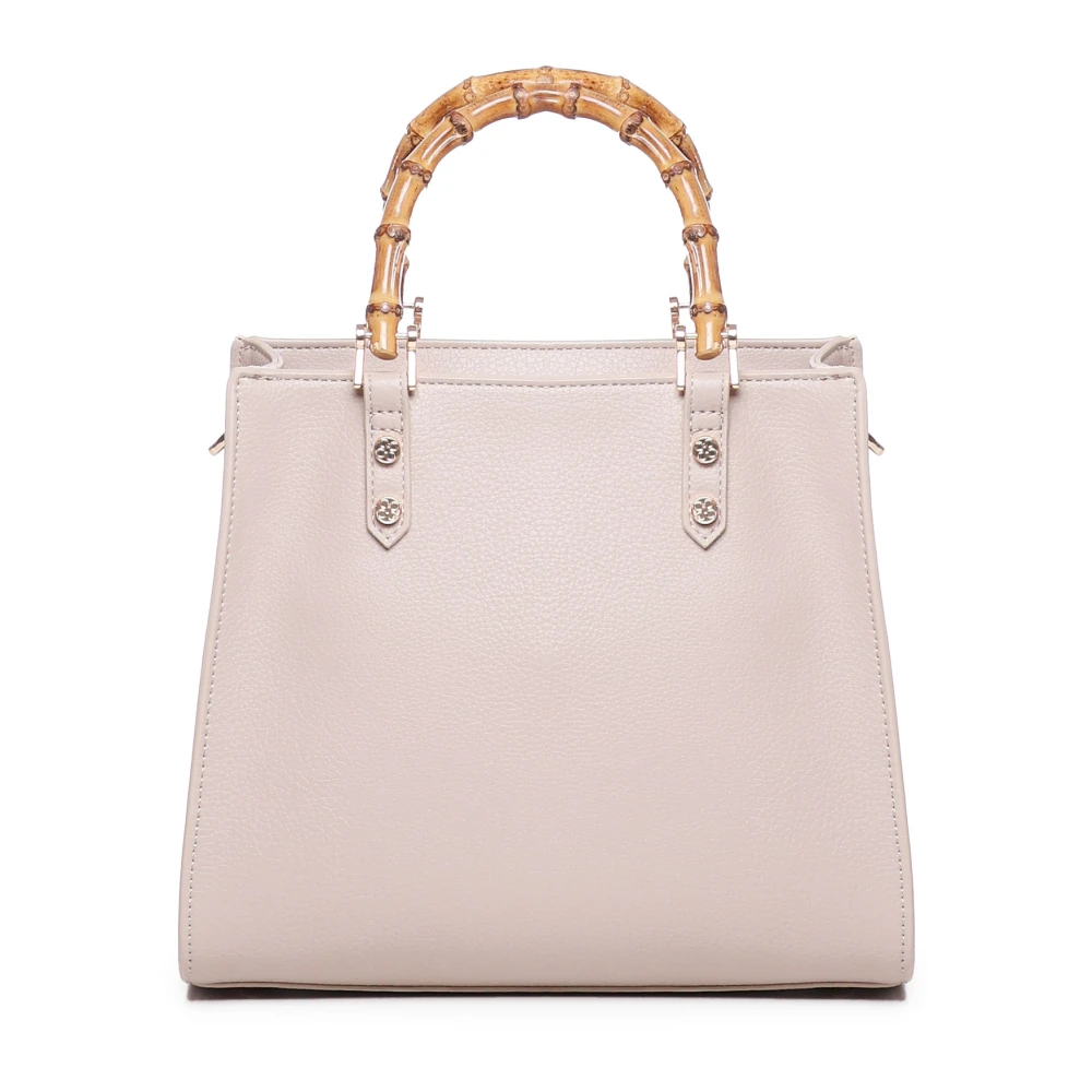 V73 Nude Nefertiti Tas met Bamboe Handvat Beige Dames