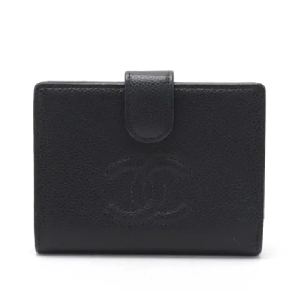 Chanel Vintage Pre-owned Leather wallets Black Dames