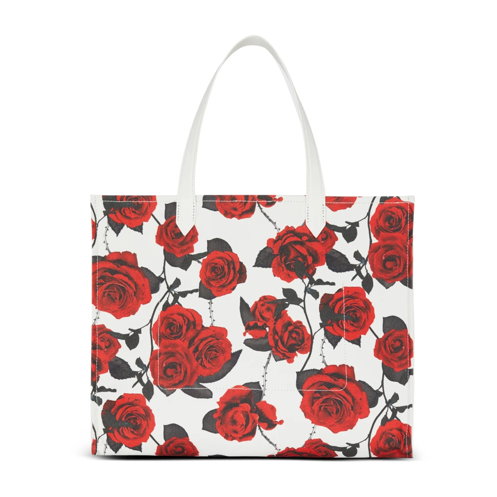 Balmain Medium canvas tas met rozenprint Red Dames