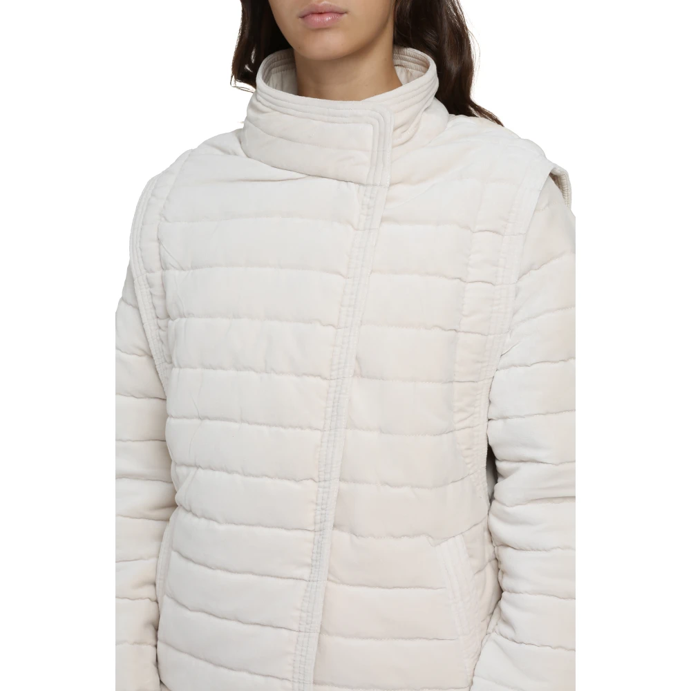 Isabel Marant Étoile Areta Gewatteerde Jas met Afneembare Mouwen Beige Dames