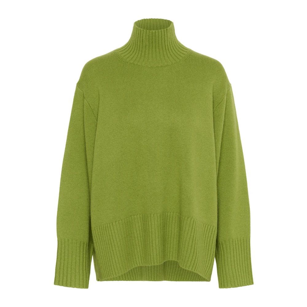 Inwear Women's Green Soft Knit Highneck Jumper Kelp Forest - Turtlenecks - L - Knitwear