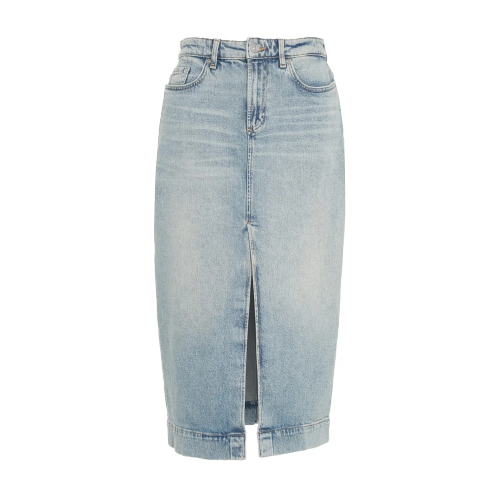 7 For All Mankind Blauwe Denim Rok 'Amber' Blue Dames