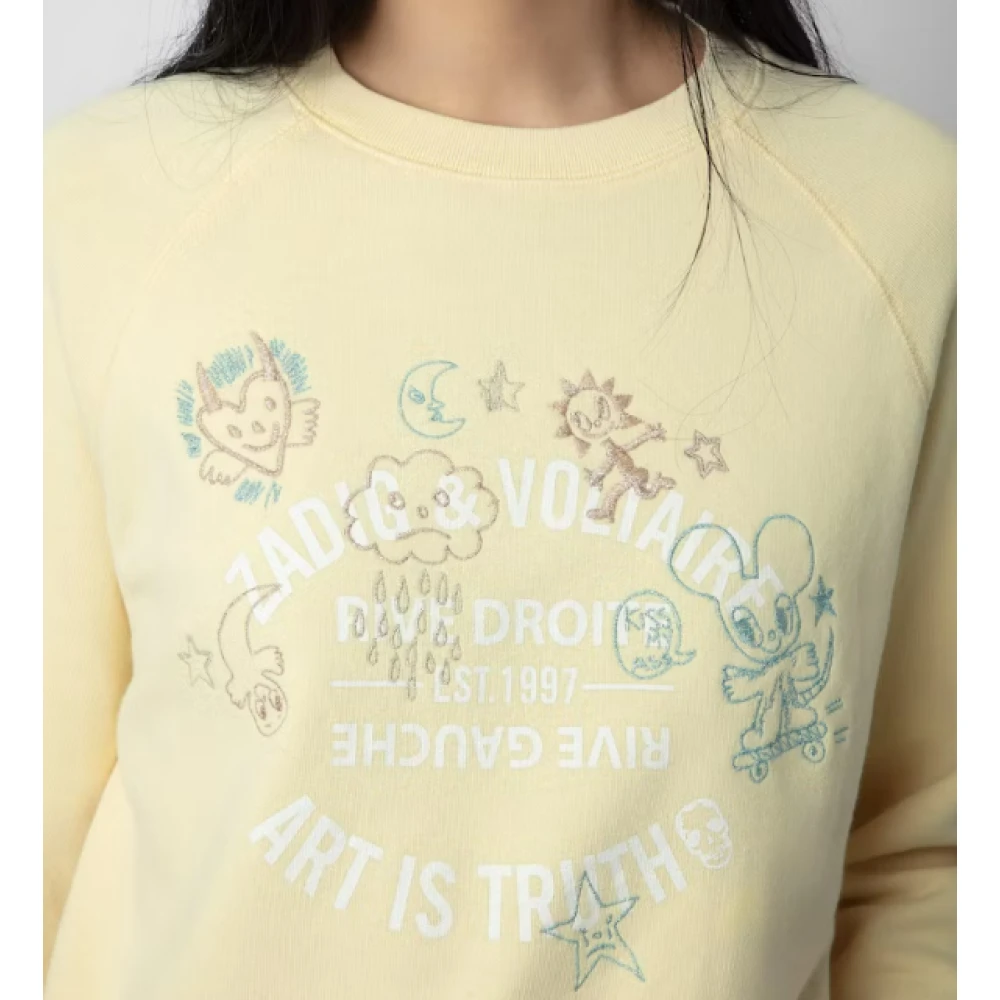 Zadig & Voltaire Lichtgele Sweatshirt met Embleem Yellow Dames