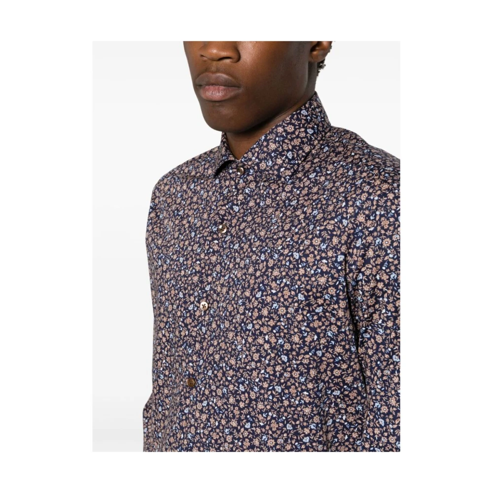 Barba Bloemenprint Katoenen Overhemd Multicolor Heren