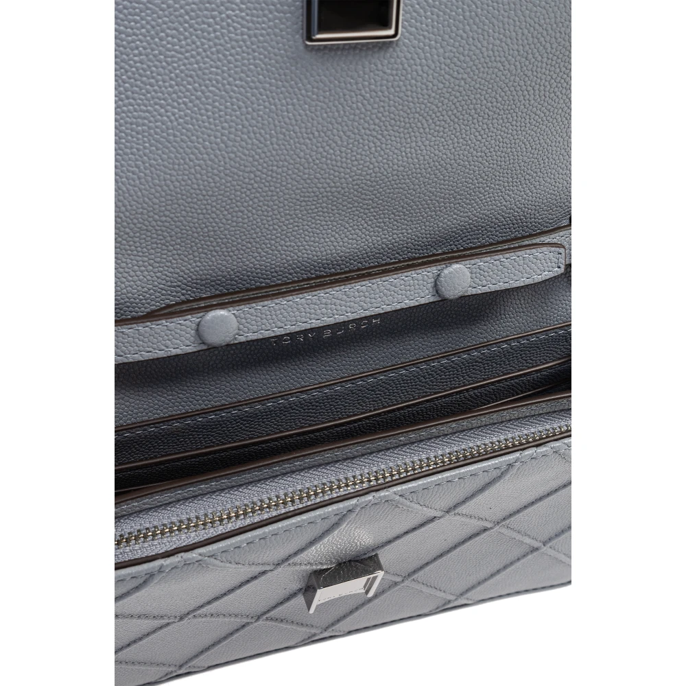 TORY BURCH Portemonnee aan een ketting Fleming Soft Gray Dames