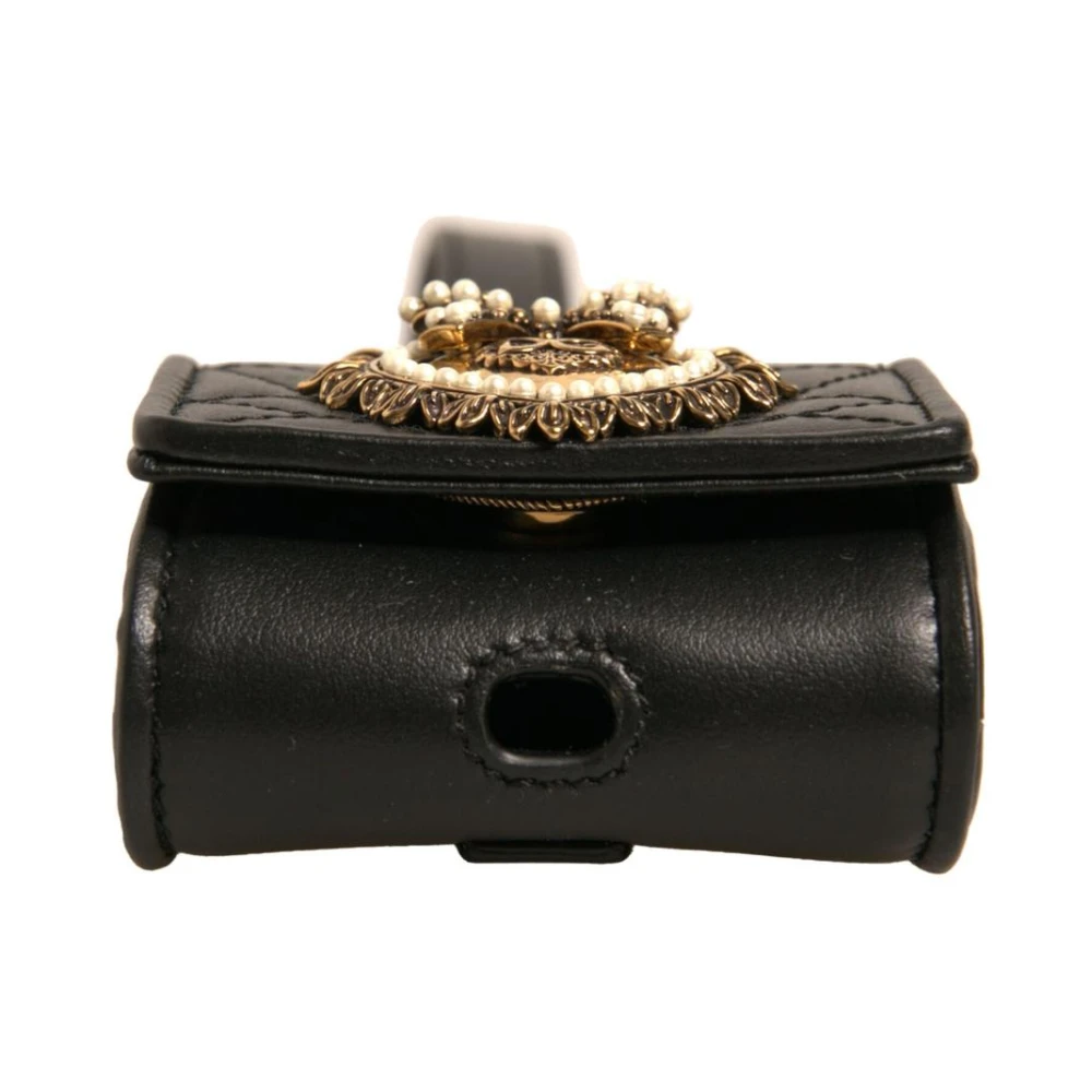 Dolce & Gabbana Zwart leren hartband Airpod-hoesje Black Dames
