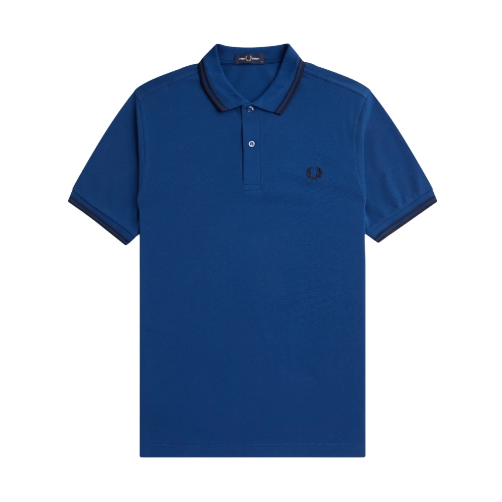 Fred Perry Twin Tipped Shirt Blue Heren