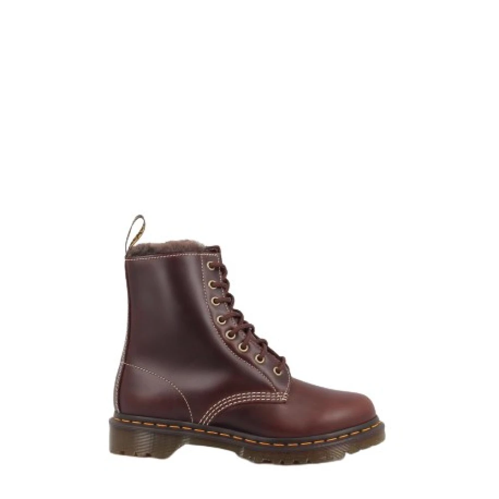 Dr. Martens Femme Marron Chaussures, Brun, Taille: 37 Eu Bottines Plates À Lacets