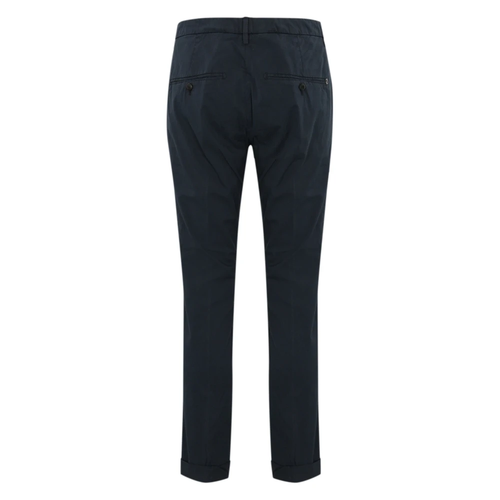 Dondup Blauwe Katoenen Stretch Slim Fit Broek Blue Heren