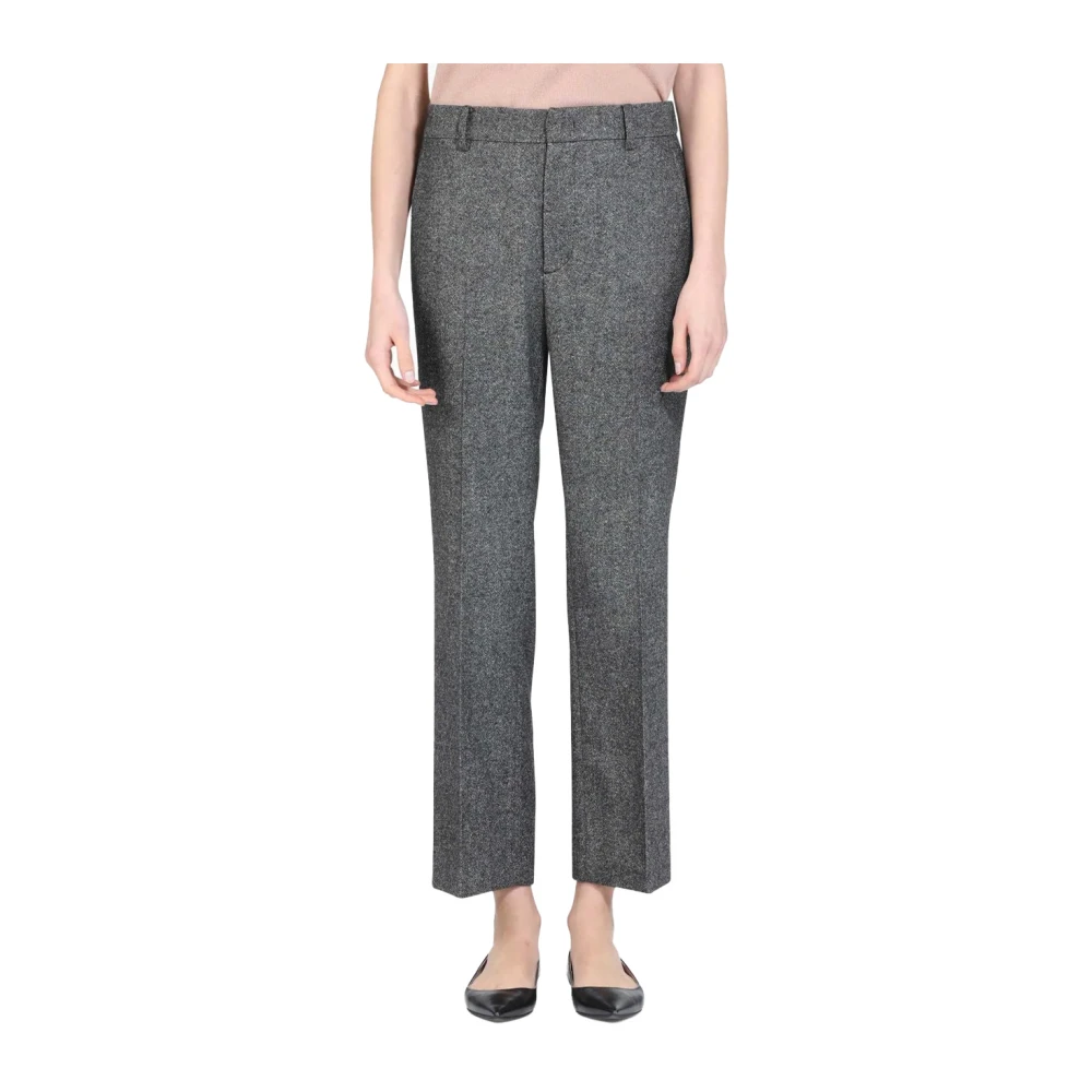 N21 Geknipte wollen broek met rechte pijpen Gray Dames