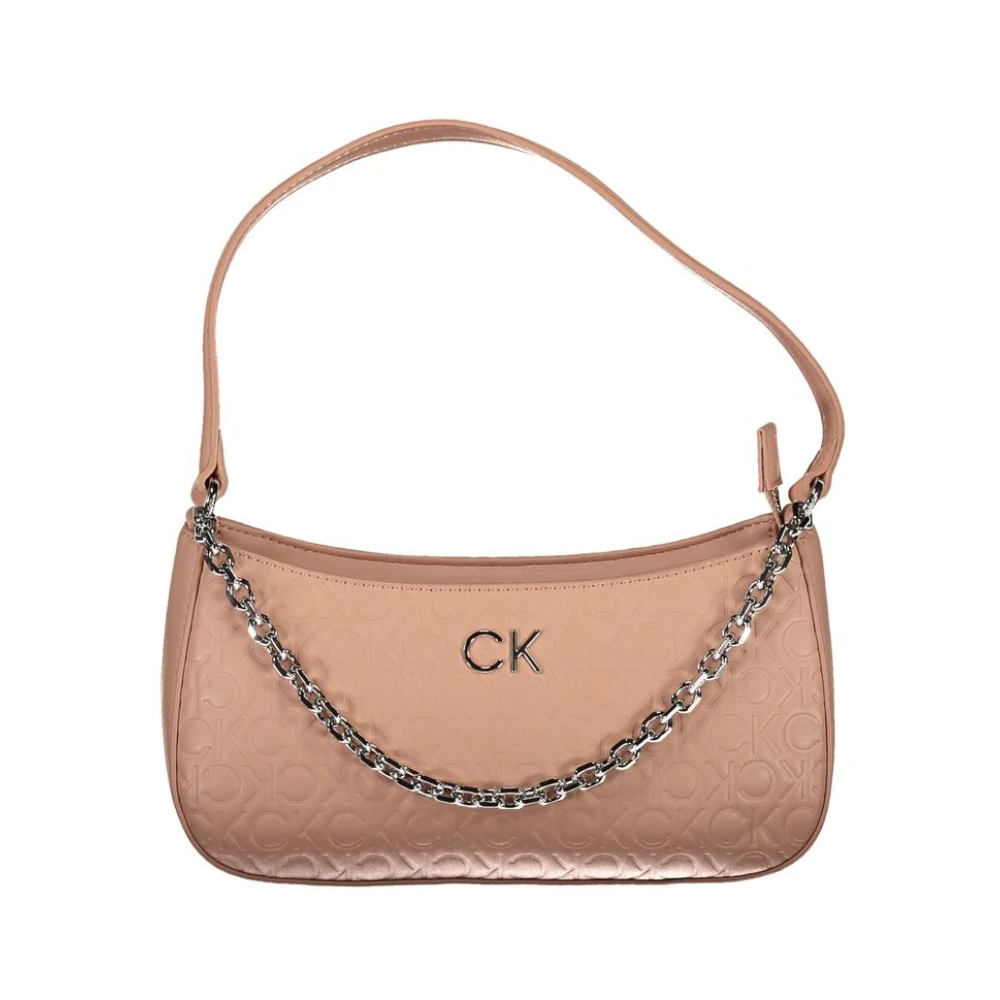Calvin Klein Women's Pink Handbag With Chain Handle