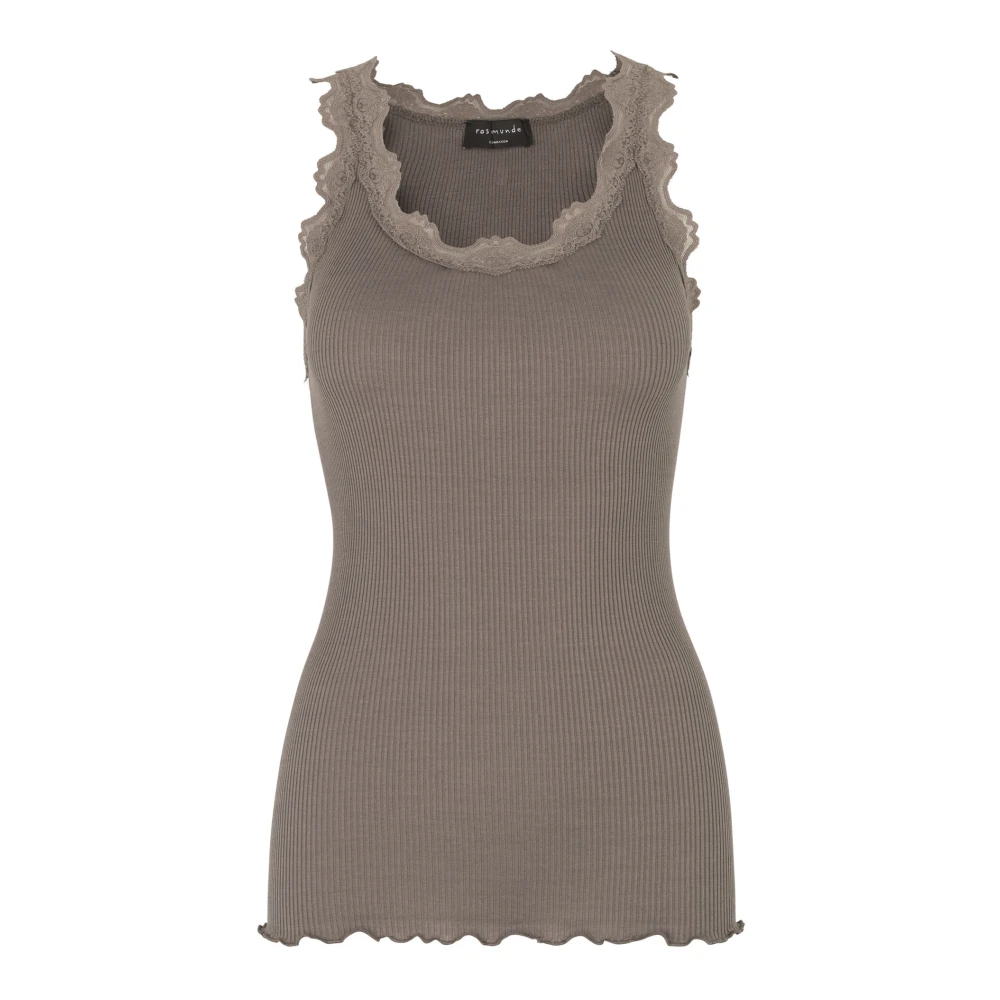 Rosemunde Kanten Top Donker Zand Gray Dames