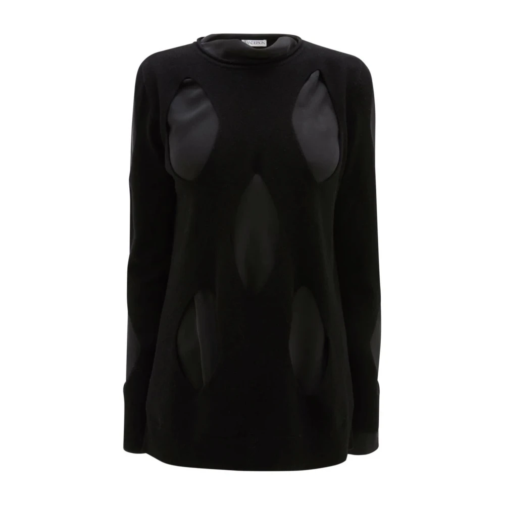 JW Anderson Diamantgesneden Casual Sweater in Zwart Black Dames