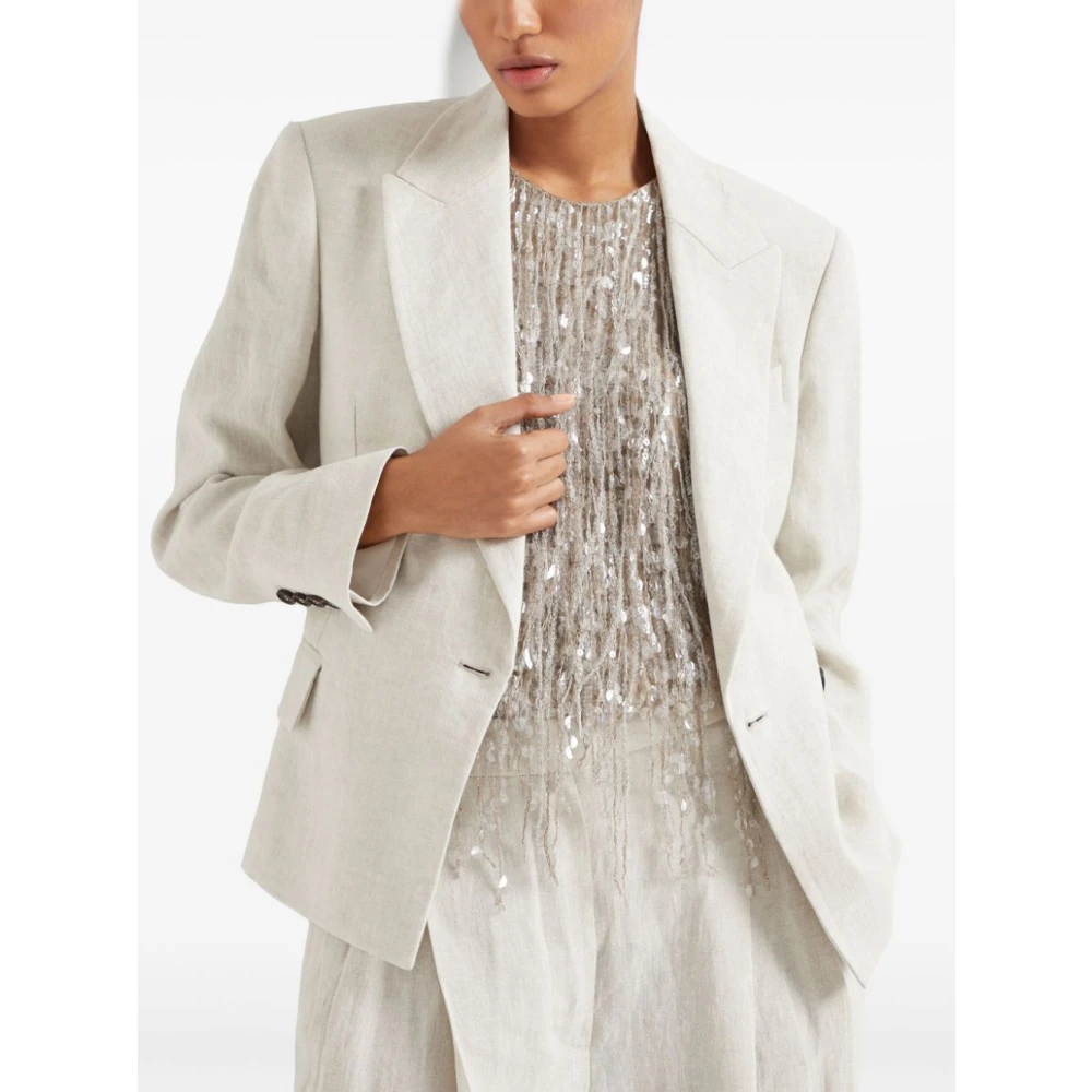 BRUNELLO CUCINELLI Beige Jas voor Stijlvolle Outfits Beige Dames