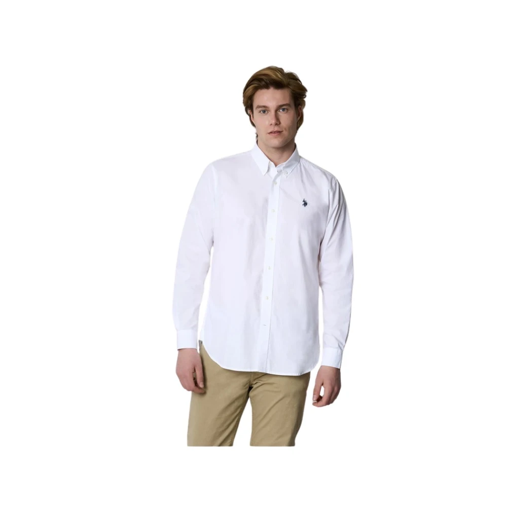 U.s. Polo Assn. Katoenen Popeline Overhemd White Heren