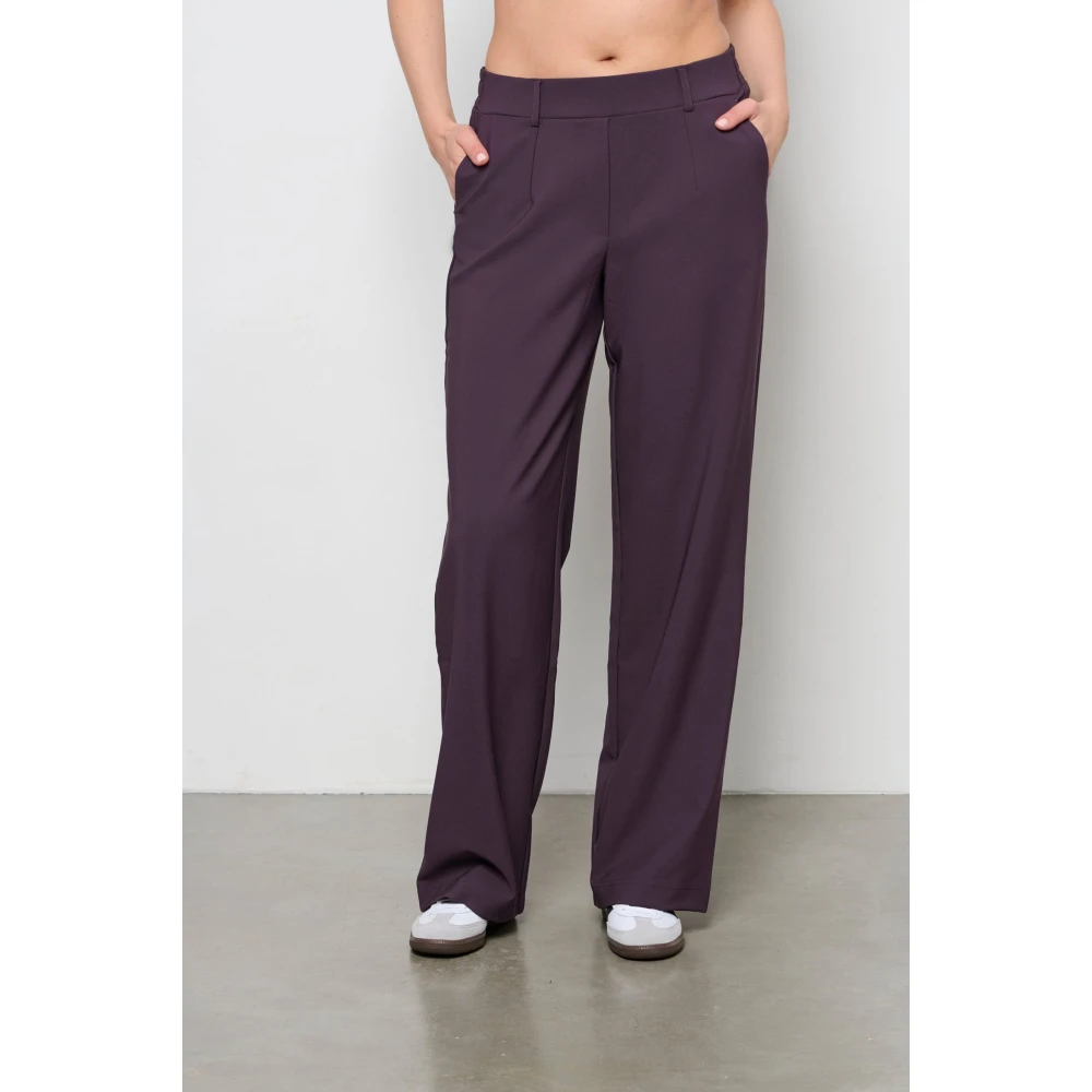 &Co Woman Bordeaux Slim Fit Broek Purple Dames