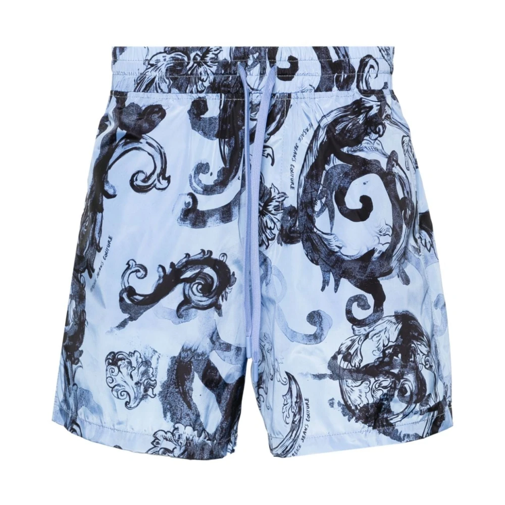 Versace Jeans Couture Watercolour Couture Shorts Blue Heren