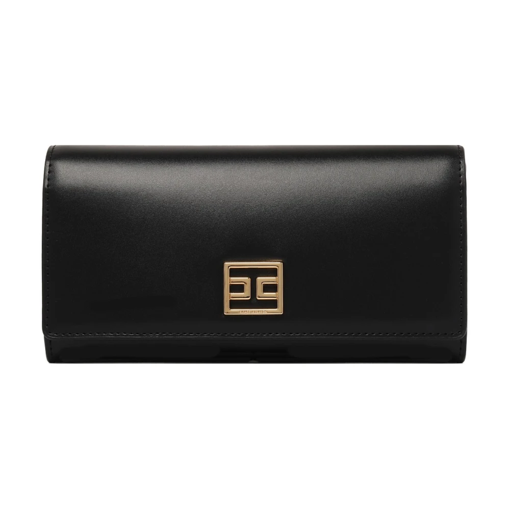 Elisabetta Franchi Zwarte Logo Plaque Portemonnee Black Dames