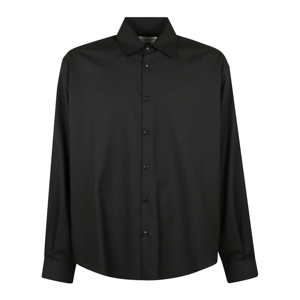 Laneus Flanellen Overshirt voor Mannen Black Heren