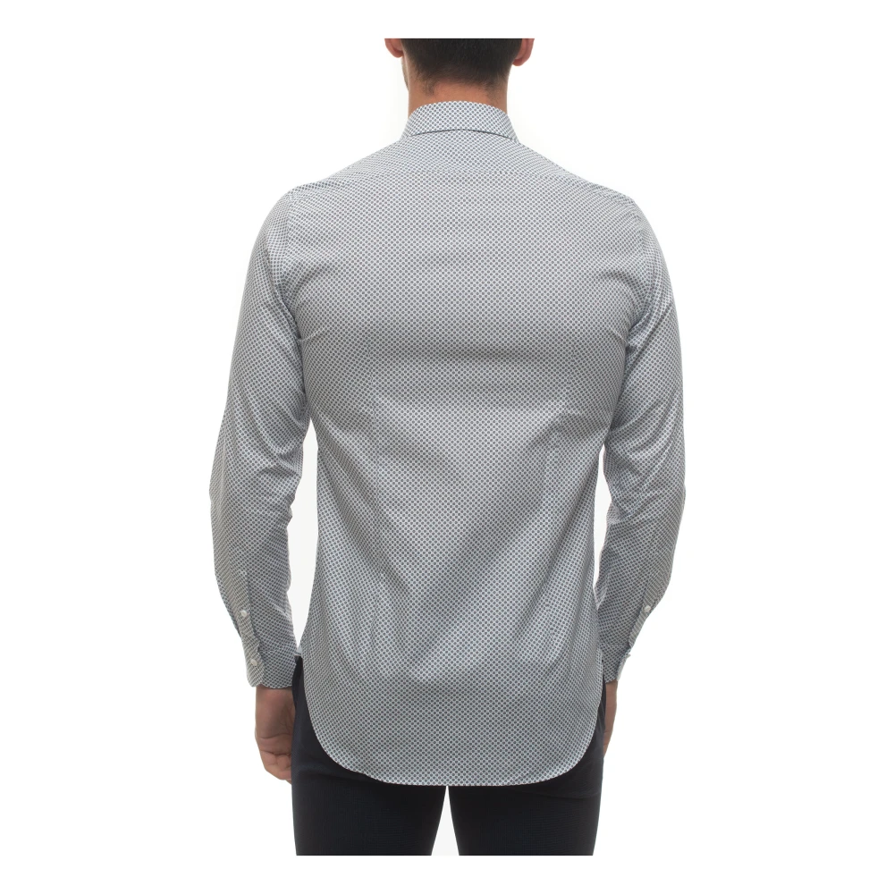 Càrrel Italiaanse Tegelprint Casual Overhemd Blue Heren