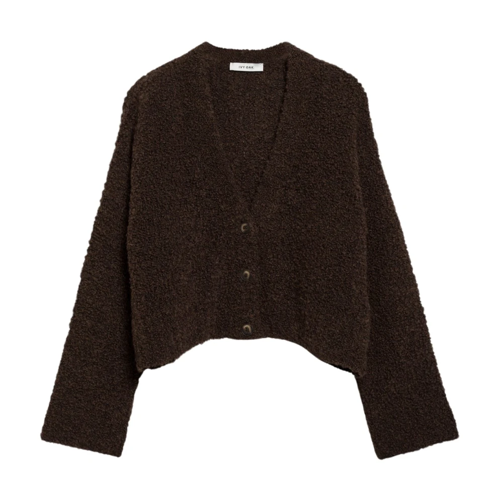IVY OAK Zachte Bouclé V-Hals Vest Brown Dames