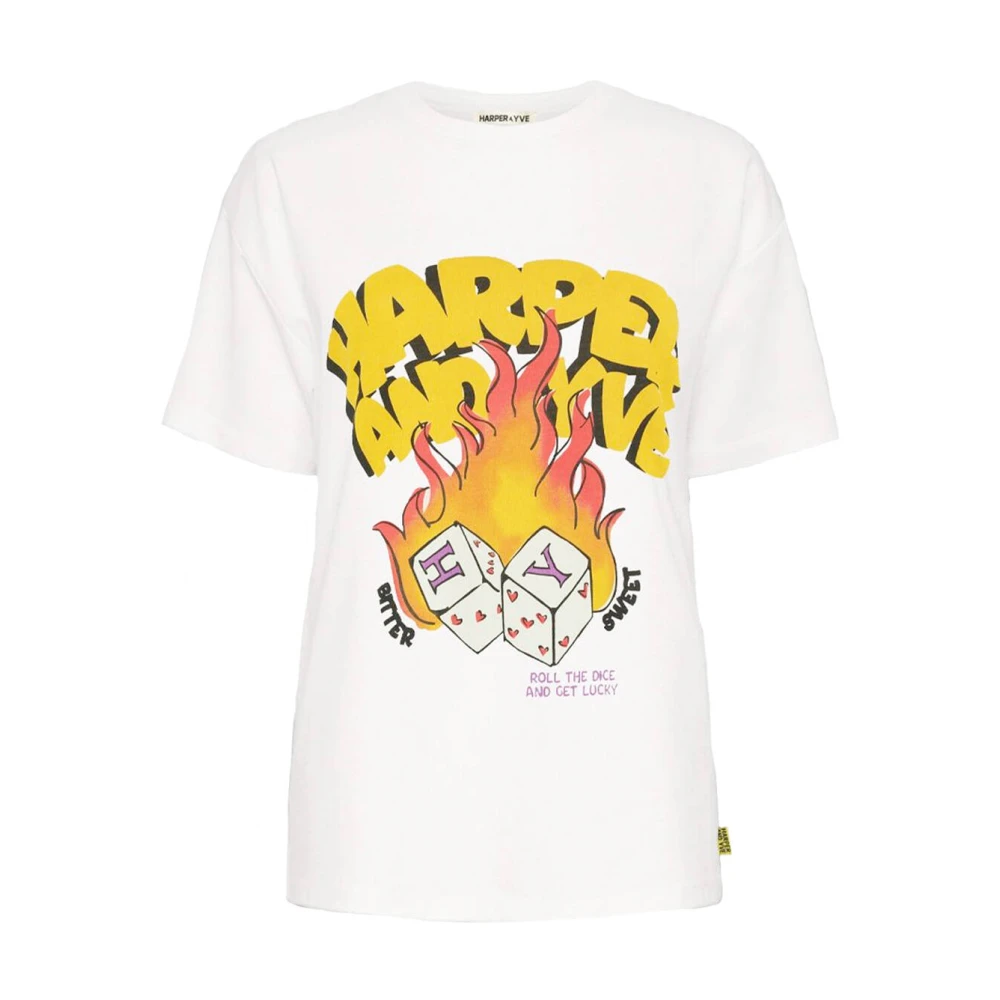 Harper & Yve Rollthedice T-shirt White Dames