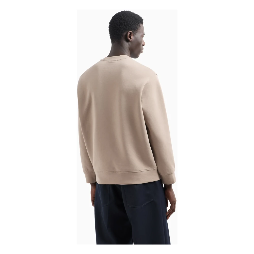 Emporio Armani Logo Accent Sportieve Trui Beige Heren