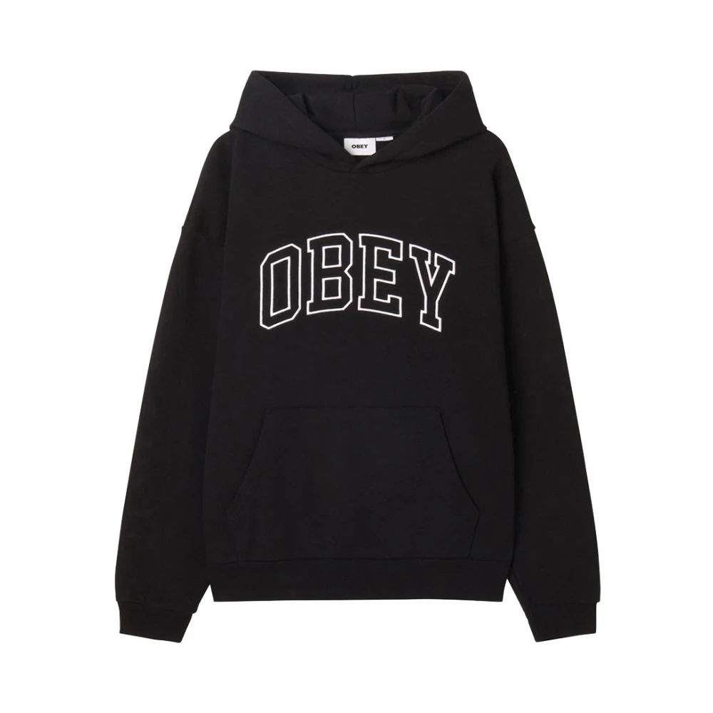 Obey Zwarte Hoodie Collegiate Extra Heavy Black Heren